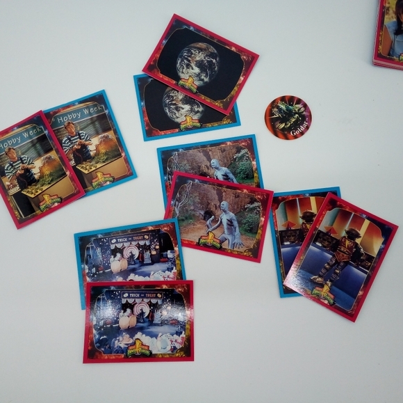Vintage MMPR 1994 Trading Cards Blue Pink Some Doubles 1 Goldar Pog 23 C… - Picture 7 of 12